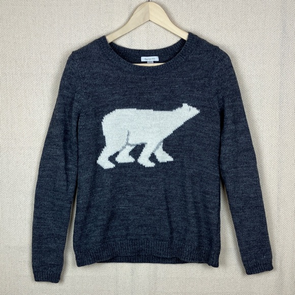 Garnet Hill Sweaters - Garnet Hill Polar Bear Wool Alpaca Blend Sweater Gray